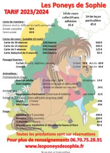 TARIF 2023 2024