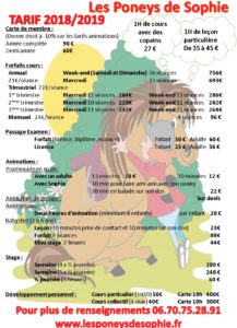tarif 2018 2019